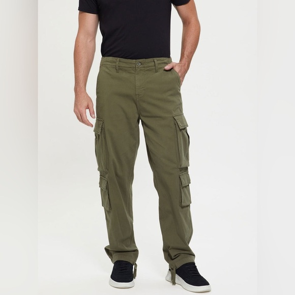 New GUESS Army Green Chevron Cargo Pants SZ 32 - Picture 1 of 7